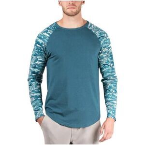 Natori Men's T-Shirt Long Sleeve Camuflage Green Crewneck Size XLarge New